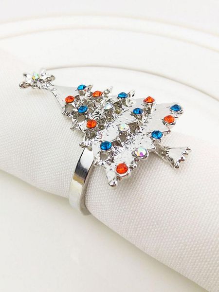 

napkin rings christmas tree buckle metal ring el room set table diy decorations wedding dinner party tools