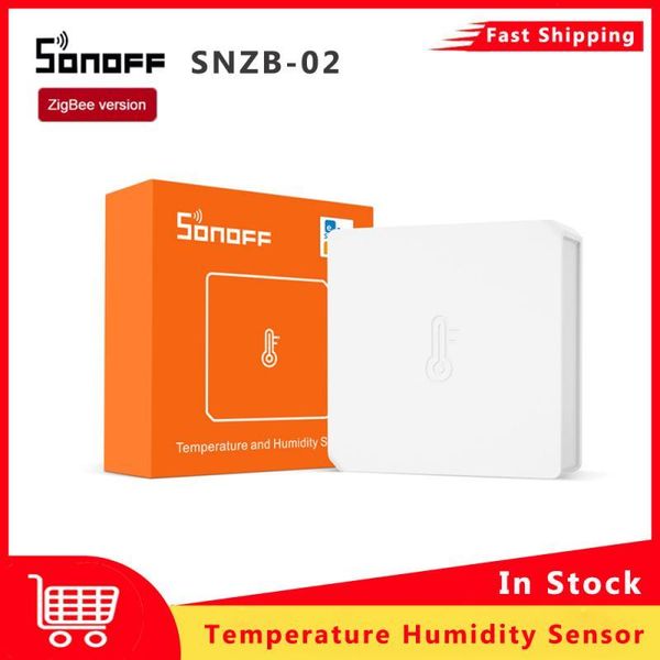 

smart home control sonoff snzb-02 zigbee temperature humidity sensor real-time sync via ewelink zbbridge work with alexa google