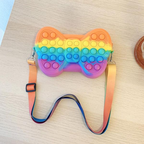 

party favor autism toys push bubbles bow handbag stress reliever anti-stress for children gift