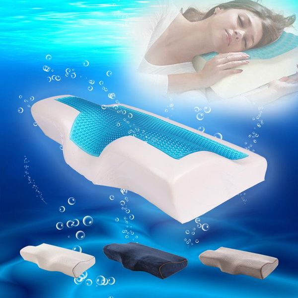 

pillow butterfly shaped memory foam cooling gel bed cervical protect orthopedic pillows for sleeping home bedding