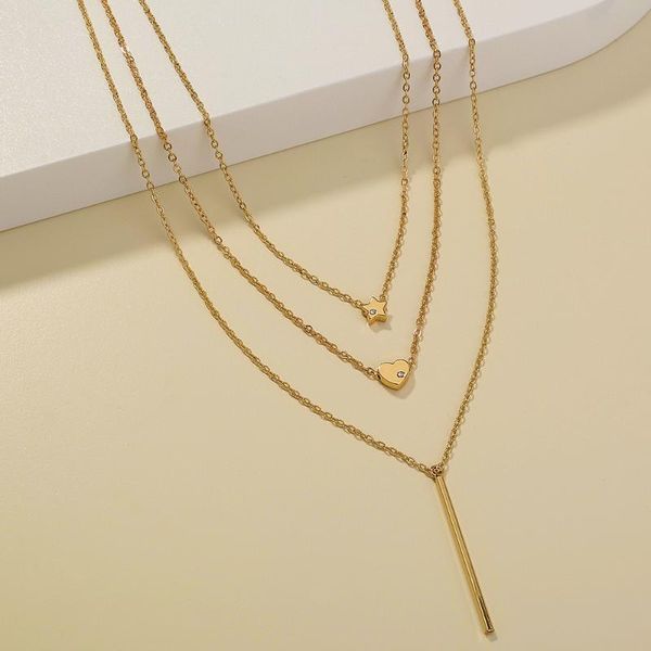 

chains vintage bohemian multilayer chain women's necklace fashion golden geometric pendant collar jewelry, Silver