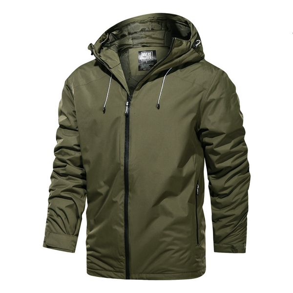 

2021 New Wind-proof Dwindproof Water Casual-sized Jacket Big Solid Color with Man's Winter Hoodie Long Men's and Jackets GLY1, Black