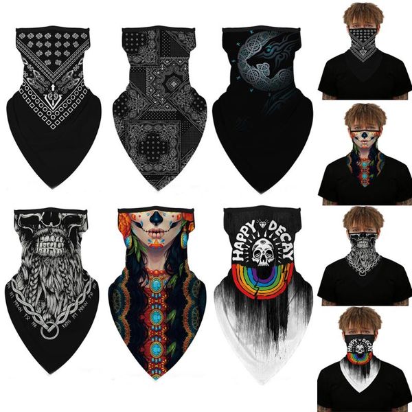 

cycling caps & masks face cover balaclava scarf neck outdoor sport earloop headband fashion funny windproof dust wrap camping accesso, Black