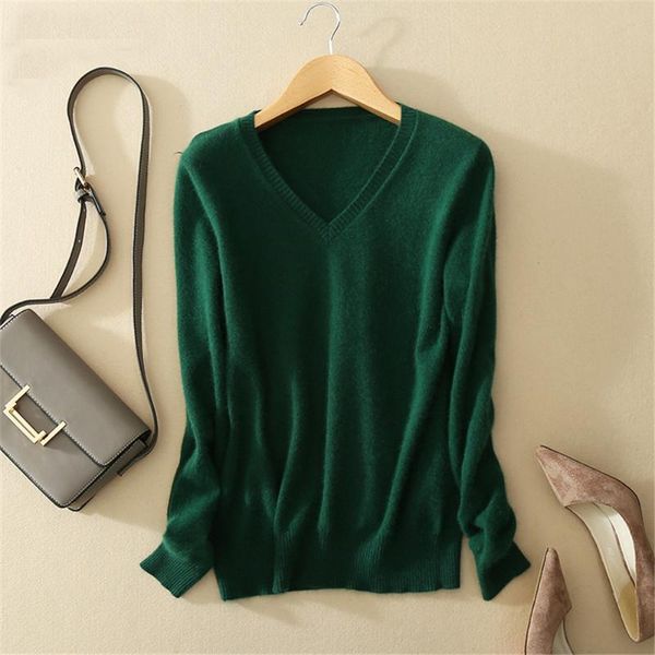

women's sweaters sweater v-neck solid slim pullovers coat female blouse knit women fashion autumn cashmere wool, White;black