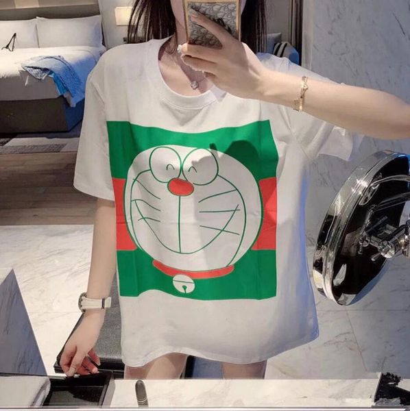 

spring/summer fashion women's & tee round collar pure cotton casual couples with short sleeve man ms t-shirt thequality printing loose, White