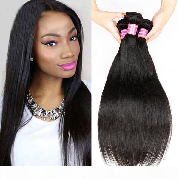 

cosy straight human hair weaves extensions mongolian hair wefts silky straight 8-26 inch 3pcs natural color dyeable double weft no shedding, Black