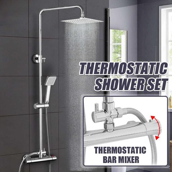 

bathroom shower sets thermostatic set rain faucet cold bathtub round square mixer