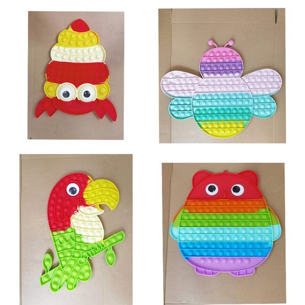 

large37cm*32cm fidget toy hermit crab bee owl parrot kids toy rainbow push bubble