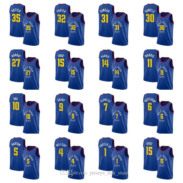 

men team basketball jerseys 15 jokic 3 craig 4 millsap 5 barton retro good quality size s-xxl, Black;red