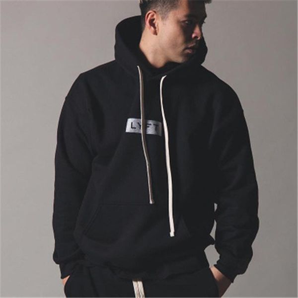 

men's hoodies & sweatshirts autumn winter casual men black gym sweatshirt fitness workout cotton sportswear male pullover clothes