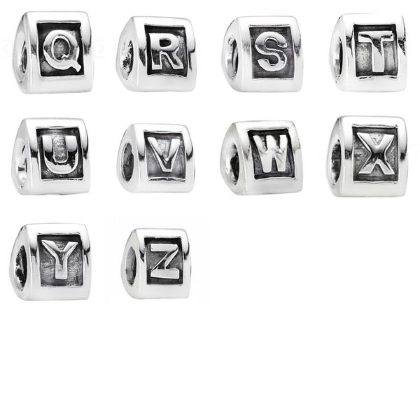 

new 2021 100% 925 sterling silver 790323q old letters charm fit diy women original bracelet fashion jewelry gift, Black