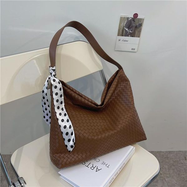 

evening bags handbag tote bag large-capacity women's 2021 niche design casual autumn and winter woven armpit shoulder