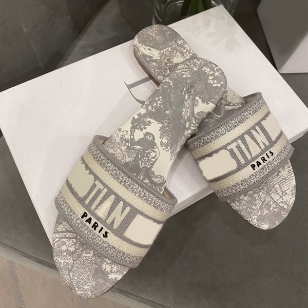 

official website 70% off outlet new women's lettered embroidered one line slippers grey beach wear flat bottomed sandals lady sale, Black