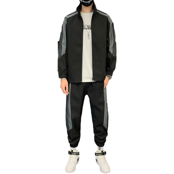 

2021 new autumn winter leisure sports suit men's new baseball collar cardigan sports trendy men's coat, Gray