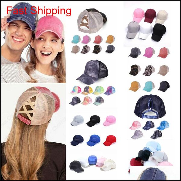 

cotton ponytail baseball cap hat sunshade breathable headwear outdoor sports caps adjustable cross mesh caps for women girl ffa4216 ok xrwdj