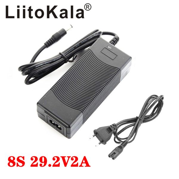 

liitokala 24v charger 8s 29.2v 2a lifepo4 battery pack rca port for batteries