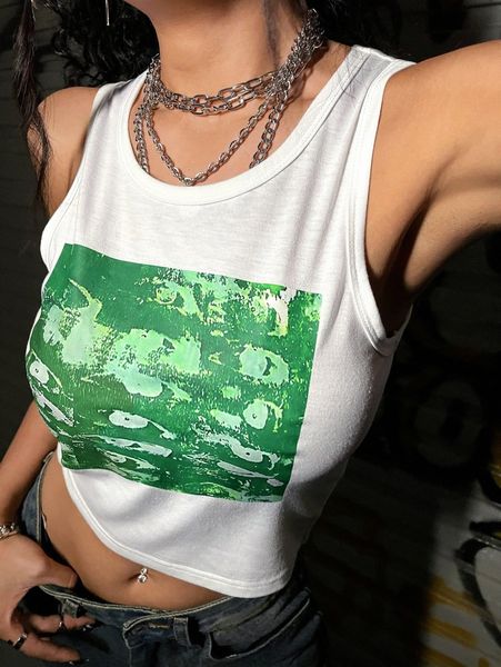 

graphic print tank g8vq#, White