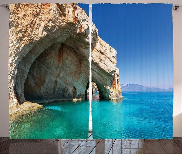 

curtain & drapes blue curtains room sea cave on zakynthos island in greece vacation relaxing seascape coastline picture living bedroom decor