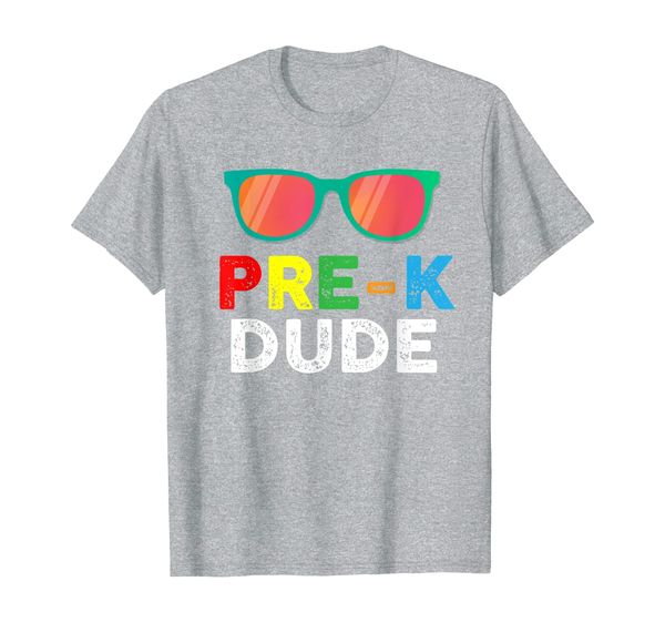 

first day of preschool gift back to school tee pre-k dude t-shirt, White;black