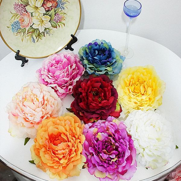 

artificial flowers for family vases, wedding decoration accessories, handmade hats, diy shoes, silk peony head, 16 cm, 10 pieces