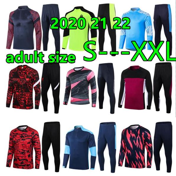 

2020 2021 men's new designer sportswear football training Marseille sportswear survetement feet hombre chandal futbolchandatuta, Black;yellow