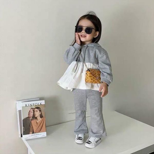 

autumn arrival girls long sleeve 2 pieces suit pants boutique outfits, White