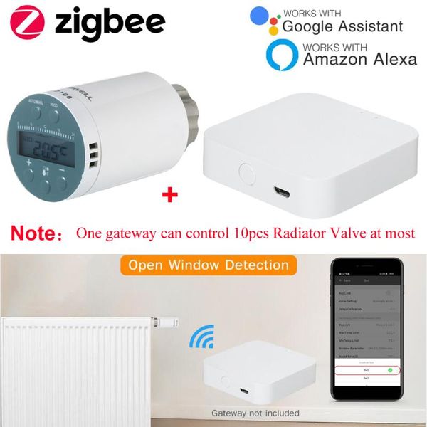 

smart home control tuya sea801-zigbee thermostat controller heating accurate trv thermostatic radiator valve programmable remote