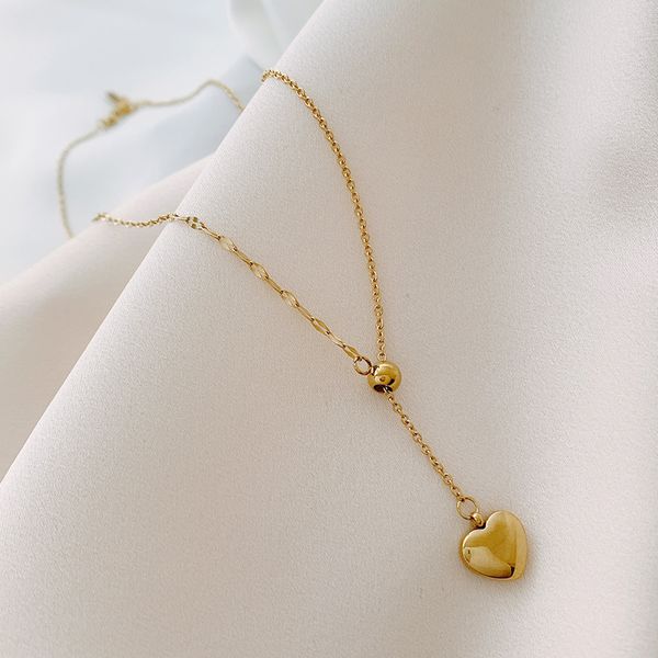 

xianlan188 delicate necklace female love light decoration luxury niche design feeling joker titanium steel ms clavicle chain contr, Silver