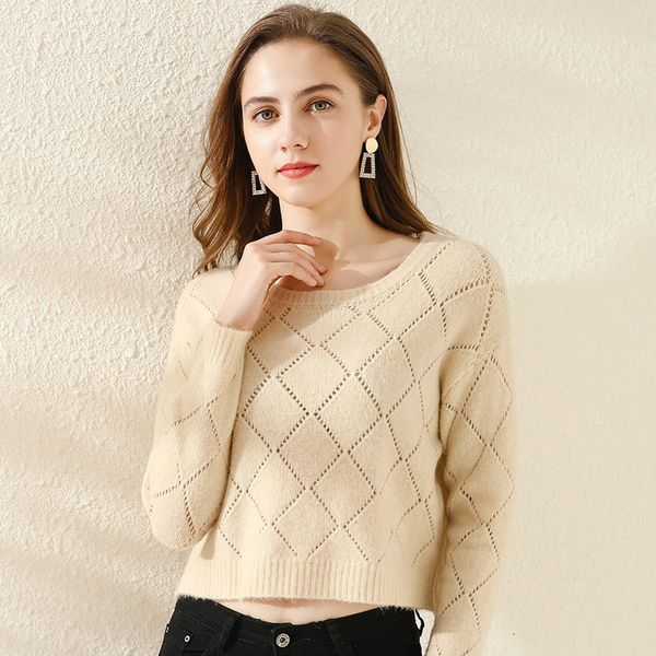 

2021 new luxury chic solid geometric girls women knitted sweater casual long sleeve crop sweaters warm korean style kawaii a5pu, White;black