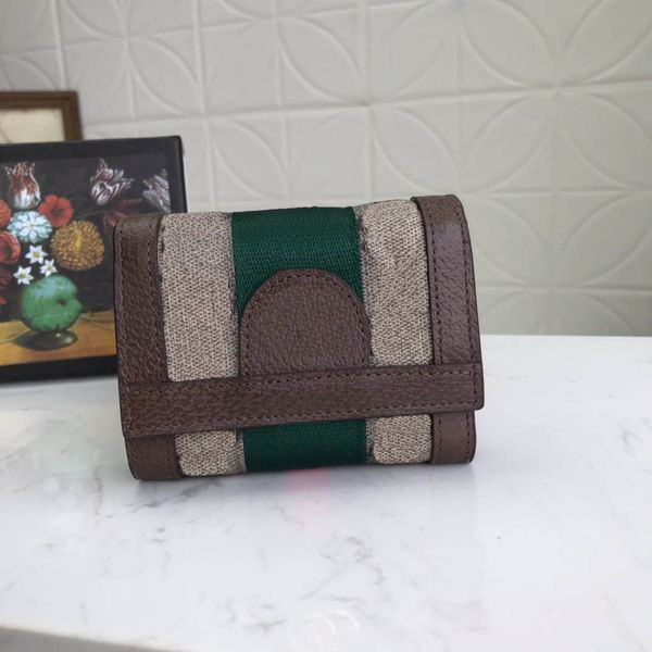 Bolsa de moedas de designer feminina dobrável de luxo original, carteira de couro feminina, porta-cartão de crédito, caixa, frete grátis