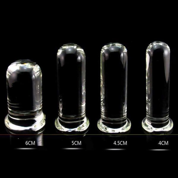 Novo 6 Tamanho Tamanho Vidro Dildo Grande Enorme Glassware Penis Cristal Plug Anal Adulto Sexy Brinquedos Para As Mulheres Estimulador Spot Smooth Beautiful