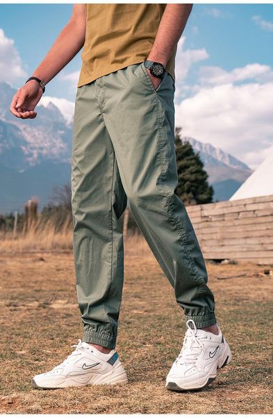 

men's pants 3277 summer casual trousers trendy with feet all-match harem cropped thin, Black