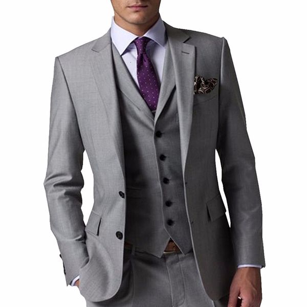 

men's suits & blazers classic 3-color gray man suit groom thin prom party wear 3-piece 2v84, White;black