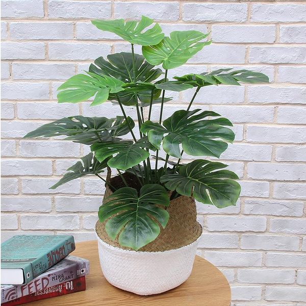 

decorative flowers & wreaths 70cm monstera leaf artificial plant tree green potted home office furnishings decoration bonsai plastic flower