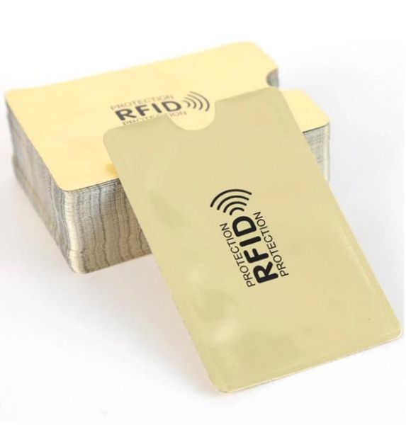 Xiruoer Gold Anti Card Holder RFID Blocking Credit Bank Card Flak Lock Личность защитная крышка Кошелек кошелек для мужчин Женщины RFID Рукава 1000 шт.