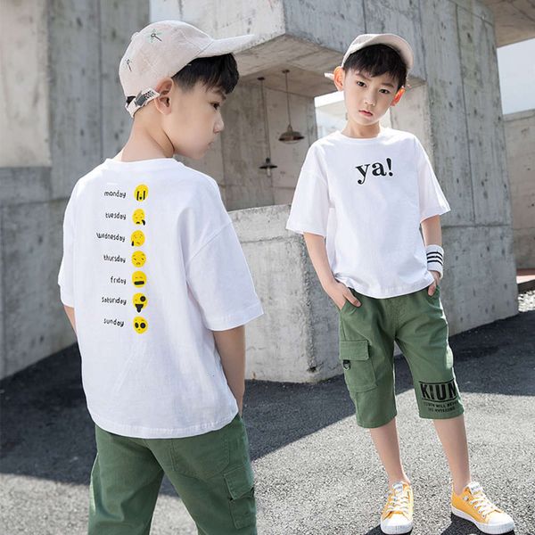 

school suit for 2021 new middle boys summer children's handsome, White