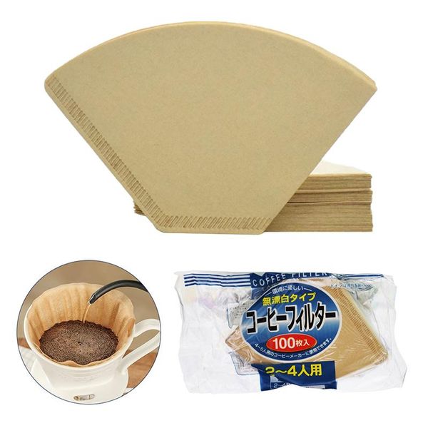 

coffee filters 100pcs set paper filter for hand-poured drip 2-4 cup