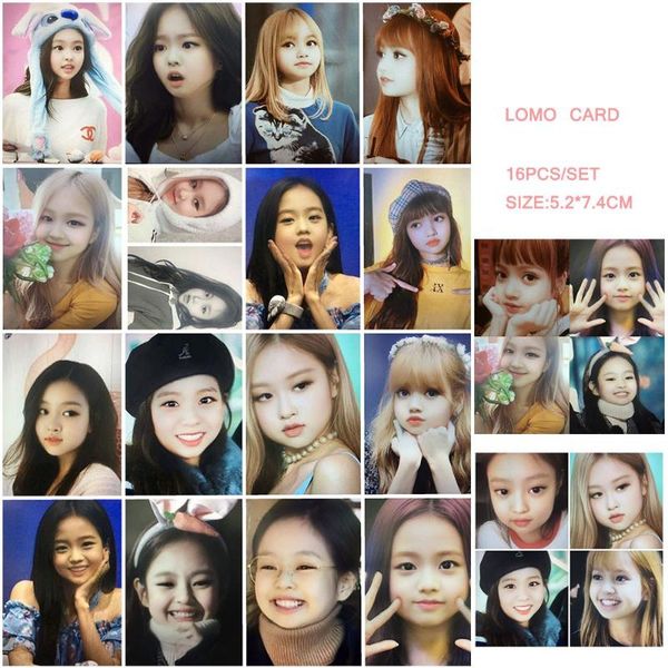 

bp jennie lisa jisoo rose baby p lomo cards p cards 16 fans collection, Gray