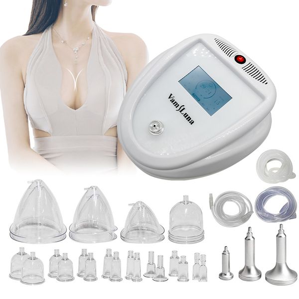 

led touch screen panel body shape breast enlargement pump butt lifting vacuum therapy cupping guasha massage machine with 24 cups