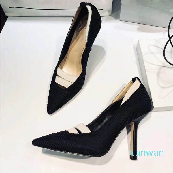 

so kate styles 9.5cm high heels shoes red bottom black color genuine leather point toe women pumps rubber wedding shoes