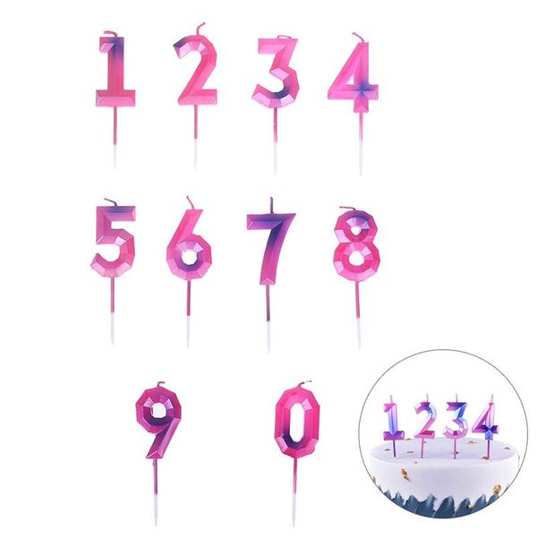 

happy birthday creative 0-9 numbers smokeless color candles colorful numbers, cakes, safe candles party props 1pcs