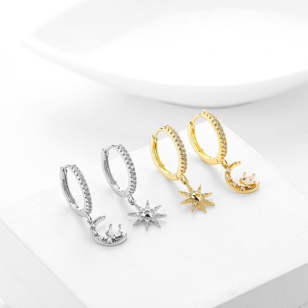 

dangle & chandelier 2021 fashion vintage simplicity star moon cute earring design korean style wholesale earrings for women, Silver