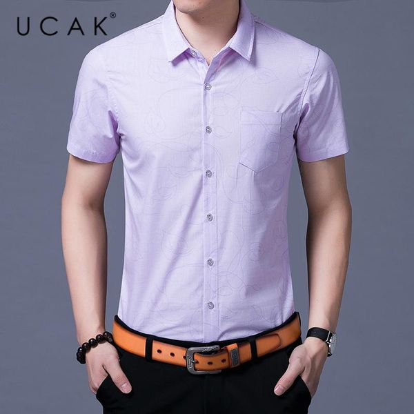 

men's casual shirts ucak brand summer soft cotton men clothing fashion style streetwear striped pocket shirt clothes homme u6236, White;black