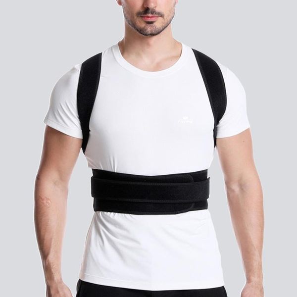 

back support and child kyphosis correction belt to strengthen the orthosis, body fixation relieve fatigue, Black;blue