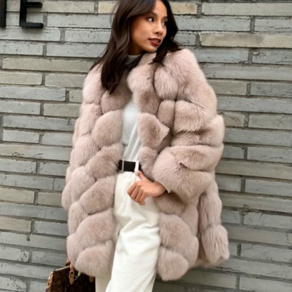 

2021 women new winter geometry fake fox skin outcoats female fashion shreds fur of the thick and ladies y37 coats rtwa, Black