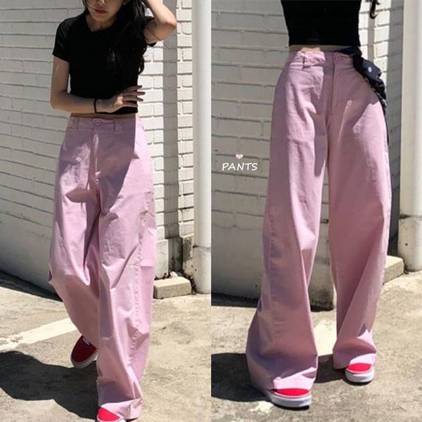 

women's pants & capris korobov korean chic sweet preppy style women trousers vintage loose casual high waist wide leg streetwear sweatp, Black;white