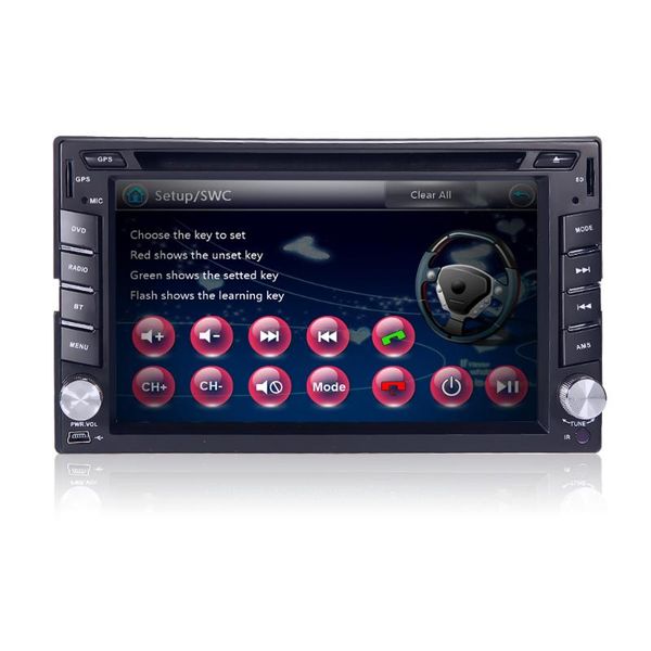 

player universal 2 din car dvd multimedia radio stereo gps navi ips touch screen bluetooth steering wheel control rds am fm dvbt