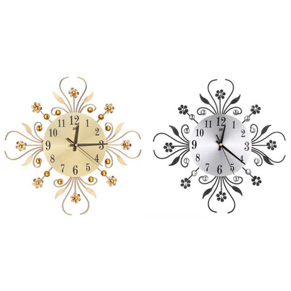 

wall clocks vintage metal art mute clock crystal large watch home decor