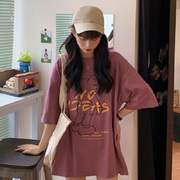 

women's t-shirt woman summer oversized loose short sleeve shirts female causal o-neck basic t shirt hip hop clothes crop 2021, White