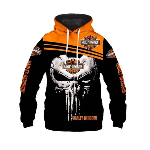 

new 3d printed halley davidson men's hoodie casual large size special female couple, Black